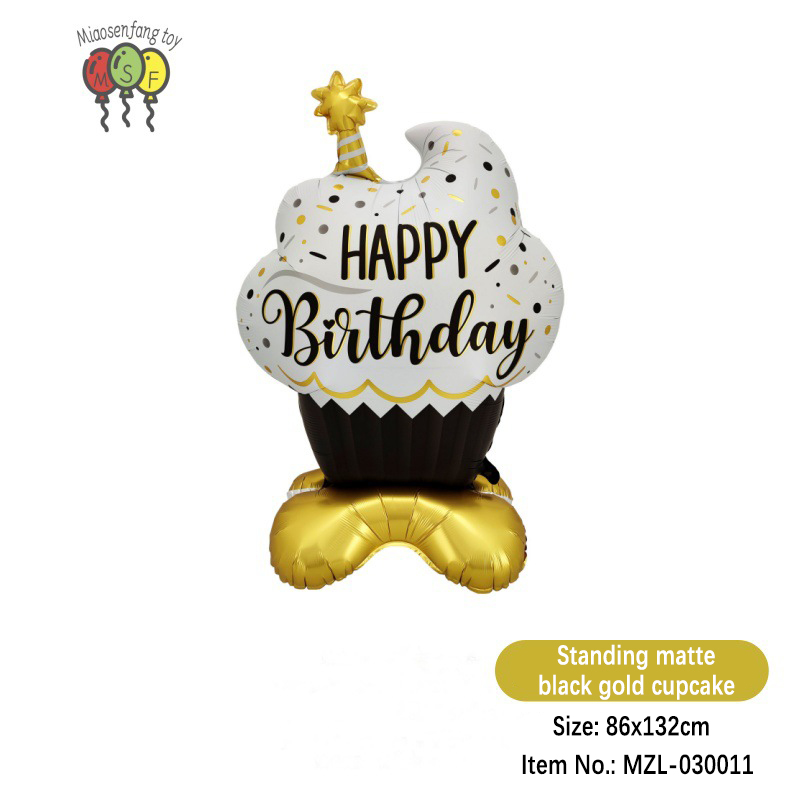 Mzl-030011 - Cupcakes de pie, negro mate y dorado