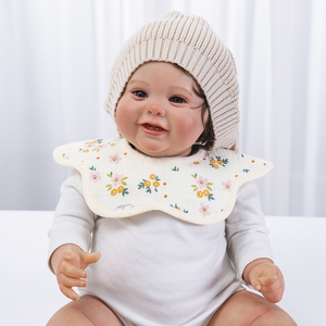 مريلة أطفال من الموسلين، مريلة أطفال قطنية قابلة لإعادة الاستخدام، مريلة أطفال قطنية ناعمة بنقوش جاهزة - Product Image 6