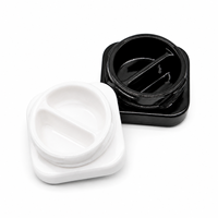 Bocaux en verre carrés noirs et blancs pour concentrés, 5 ml, 9 ml, avec bouchon en plastique CR, deux/trois compartiments, personnalisables pour exposition, logo sur mesure