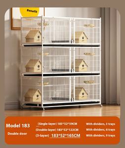 Équipement professionnel d'élevage de pigeons Grande cage d'élevage de pigeons à 3/4/5 niveaux, Cage à oiseaux en acier galvanisé Loft de pigeons galvanisé - Product Image 4