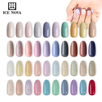 ICE NOVA Sandy Glitter Gel Polish 40 Couleurs 3D 10ml/15ml/1kg Résine En Vrac De Haute Qualité Hema Free Designer Style Certifié