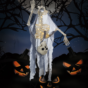Halber Skelett-Geist mit Lampe für Partys, Beleuchteter Riesen-Geist für Halloween, Animatronischer Dekor für Geisterhäuser - Product Image 4