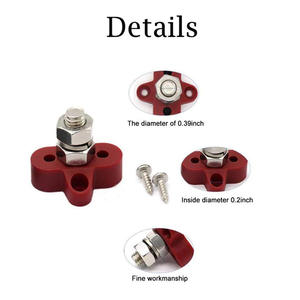48V für Auto 2er Pack Hochleistungs-Single-Power-Junction-Sammel schiene Strom verteilungs block Isolierter Anschluss bolzen 3/8 \ "Fahrzeug werkzeug - Product Image 3