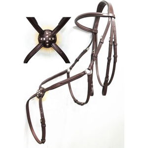 Haute qualité anglais nouveau Fig.8 bride Top-Grade Grackle muserolle Durable petit cristal Western équestre cuir équitation produit - Product Image 1