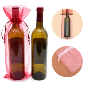 Elegante 15*38 Organza Cordón Bolsa de embalaje de regalo para vino Cuvée Premium Organza Cordón para vino Cuvée - Product Image 4
