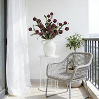 1 fleur artificielle de chrysanthème, 6 têtes de pissenlits réalistes avec feuilles pour la décoration intérieure, arrangements floraux bohèmes