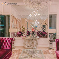Offre Spéciale VXIN personnalisé moderne carreaux de céramique hall maison miroir panneau mural bord biseauté miroir mur Art verre mur miroir autocollant
