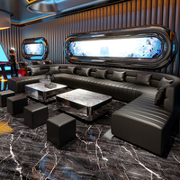 Canapé de bar KTV personnalisé, banquette VIP, ensemble de mobilier de salon chicha, canapé en cuir fantaisie en forme de U et de L pour boîte de nuit, mobilier de bar de luxe