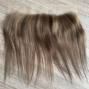 Topper capillaire en dentelle HD brun cendré pour couvrir la ligne des <span class=keywords><strong>cheveux</strong></span>, idéal pour les zones à repousse lente, 1,5x11 pouces, couverture d'oreille à oreille, en <span class=keywords><strong>cheveux</strong></span> humains, avec fil halo - Product Image 5
