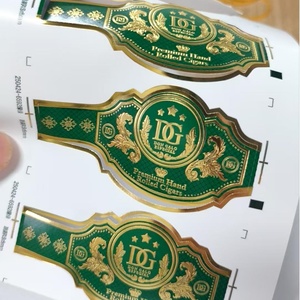 ปรับแต่งฉลากซิการ์ ฉลากไวนิลสีเงิน ฉลากฟอยล์สีทอง สติกเกอร์นูนลาย ฉลากวงแหวนสำหรับซิการ์ - Product Image 2