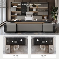 Bureau de direction moderne noir de haute qualité, mobilier de bureau pour patron, design personnalisé pour résidence de luxe, bureau de direction