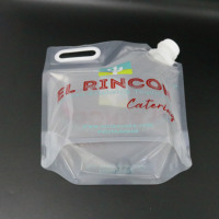 Poche de stockage pliable en plastique de 1 gallon avec bec verseur pour conteneur d'eau, gourde d'urgence, sport de plein air, camping, stockage d'eau