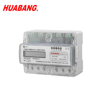 Compteur triphasé 4 fils sur rail DIN, 7 modules, 125 mm de large, télécommande pour arrêt du compteur électrique via RS485, 80A