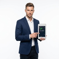 Contrôleur de hotte à flux variable FHM-5T avec écran tactile capacitif (1280x720), communication RS485/Modbus RTU, boîtier ABS - Face actuelle