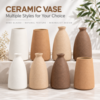 Vase en céramique émaillée minimaliste en gros, style nordique moderne, finition mate, pour la décoration de table de salon à la maison