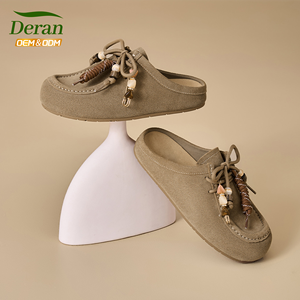 Deran OEM <span class=keywords><strong>Mules</strong></span> à bout fermé en <span class=keywords><strong>cuir</strong></span> à brides, Nouveauté Printemps Automne, Chaussures décontractées à enfiler pour <span class=keywords><strong>femme</strong></span>, Confortables et polyvalentes pour l'extérieur - Product Image 2