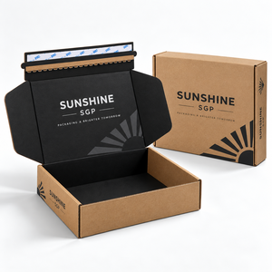Boîtes d'expédition en carton ondulé auto-adhésives avec bande de déchirement en kraft personnalisées pour l'emballage des petites entreprises - Product Image 3
