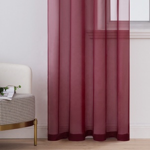 Cortina de Voile Terylene Pronta para Uso, Cor Sólida, Transparente, Retardante de Chamas para Quarto, Sala de Estar, Varanda, Casamento - Product Image 4