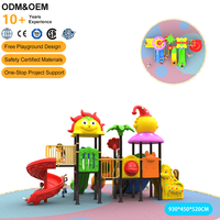 Équipement de Jeux d'Extérieur Commercial Certifié pour Enfants, Aire de Jeux en Plastique avec Toboggan pour Parc