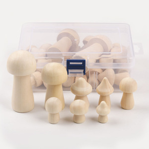 Ensemble de champignons en bois, 34 pièces, plusieurs tailles, pour bricolage, peinture, jouet pour enfants, décoration de la maison, ornement - Product Image 1