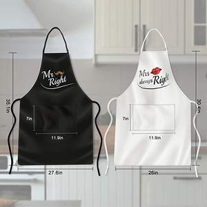 Cadeaux de mariage pour couple amoureux, tabliers sans manches ajustables, doux, sans AZO, écologiques, polyester/coton - Product Image 3