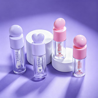 Flacon de brillant à lèvres personnalisé 4ml 5ml 6ml, tubes de gloss à lèvres mignons avec grand applicateur, conteneur cosmétique pour brillant à lèvres haute brillance OEM ODM