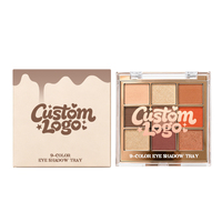 Palette de fards à paupières Oyenskygge 9 couleurs personnalisables avec logo, poudre imperméable, maquillage naturel mat et scintillant, vente en gros