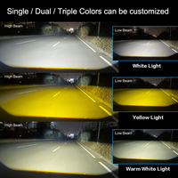 VEILIAGHT Lampe de calandre auxiliaire Bi-LED Projecteur 3 lentilles 180W Couleurs Blanc Jaune Ambre Personnalisable