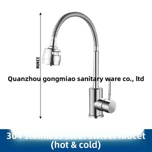 Grifo de Cocina Monomando de Cerámica <span class=keywords><strong>con</strong></span> <span class=keywords><strong>Agua</strong></span> Fría/Caliente, Diseño Moderno de <span class=keywords><strong>Acero</strong></span> <span class=keywords><strong>Inoxidable</strong></span> 304 para Uso Doméstico - Product Image 6