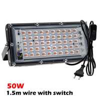 Phytolampe UV en aluminium, prise 50W 100W, spectre complet, LED bleue, éclairage de culture, projecteur, étanche pour AC165-265V, croissance et floraison
