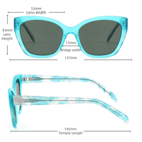 Nouvelles Lunettes de Soleil Tendance Cat-eye en Acétate, Style Designer, Protection UV, Vente en Gros Disponible, Polarisées pour Femme, Idéales pour l'Extérieur