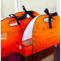 Boîtes cadeaux personnalisées pour gâteaux aux biscuits au chocolat, boîtes cadeaux roses pour mariage, emballage en papier avec poignée, boîte de présentation en papier avec poignée