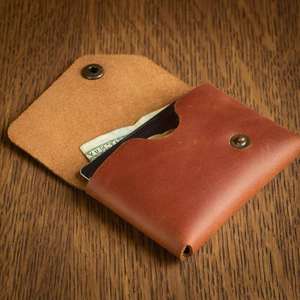 Portefeuille Minimaliste en Cuir Véritable Vintage avec Fermeture Éclair, Porte-Cartes de Visite et Porte-Passeport, Petite Taille, Cadeau pour Hommes et Femmes - Product Image 3