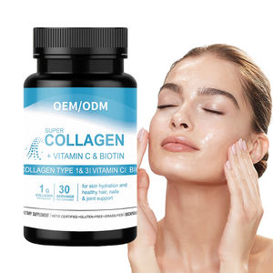 แคปซูลคอลลาเจนเปปไทด์จากทะเลวีแกน OEM ODM สำหรับผู้ใหญ่ บำรุงผิว ต้านอนุมูลอิสระ <span class=keywords><strong>วิตามิน</strong></span>ซี ไบโอติน ปราศจากน้ำตาล ปราศจากกลูเตน อาหารเสริม - Product Image 1