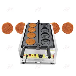 Commercial 4pcs Coin Waffle Maker Machine Round Shape Waffle Machine For Snacks Equipment