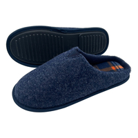 Chaussons confortables pour hommes à enfiler avec dessus en feutre Doublure en tissu écossais doux Style col en V élastique Chaussons d'hiver