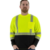 Chemise de sécurité réfléchissante à haute visibilité avec logo personnalisé, fond noir, bandes de signalisation pour les travailleurs de la construction et des entrepôts