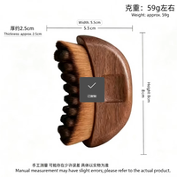 Nouvelle Arrivée Brosse à Joues Portable pour le Contour du Visage en Poils Synthétiques avec Manche en Bois, Outil de Massage Anti-Poches pour le Maquillage