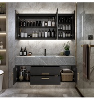 Meubles de salle de bain de haute qualité, meuble-lavabo en contreplaqué avec vasque en dalle