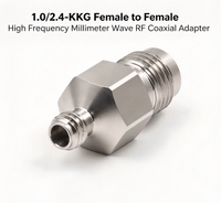 Adaptateur coaxial RF à ondes millimétriques 1.0/2.4-KKG, 50 Ohm, DC-50GHz, en acier inoxydable, connecteur de précision 1.0mm à 2.4mm
