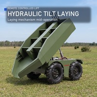 Véhicule tout-terrain industriel télécommandé UGV 4x4 avec plateforme de déchargement hydraulique inclinable pour la distribution dans les mines
