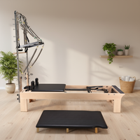 Reformer Pilates Premium en Bois d'Érable avec Demi-Tourne, Machine de Fitness Complet Durable et Portable, Réglable, Garantie 5 Ans