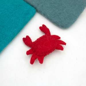 Adorno de cangrejo rojo de fieltro y lana cosido, móvil marino para bebé, llavero, juguete de aprendizaje para niños - Product Image 4