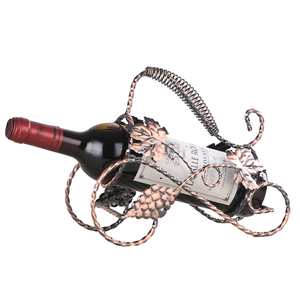 Rượu Vang Chủ Table Top Sắt Kim Loại Dây Duy Nhất Chai Rượu Kệ Holders Với Xử Lý - Product Image 1