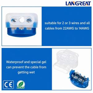 <span class=keywords><strong>Connecteur</strong></span> de câblage étanche 314-BOX, auto-dénudant, IDC, à 3 voies, pour raccordement 22-14 AWG, extérieur, pour l'irrigation et l'éclairage paysager - Product Image 4