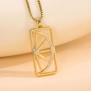 Collar colgante de acero inoxidable con circón estrella Luna sol Tarot collar cadena de eslabones de moda resistente a la decoloración forma de corazón - Product Image 6