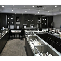 Vitrine d'îlot à bijoux en verre avec structure en acier inoxydable, combinaison modulaire personnalisée pour partenaire Fortune 500, pour kiosque de centre commercial
