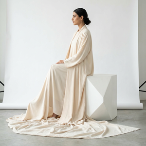 2026 New Custom Designs Jersey <b>Dress</b> Muslim Half Turtleneck <b>Dress</b> Solid Color Abaya Muslim <b>Long</b> <b>Dress</b> <b>Eid</b> Al-Fitr Clothing - Product Image 4