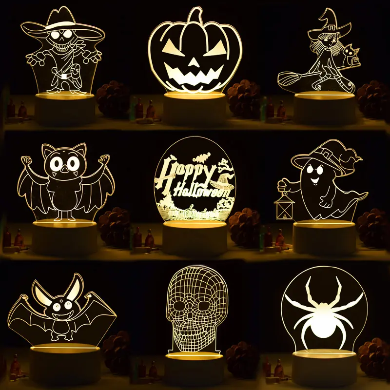 Украшения для Хэллоуина, игрушки, тыква, фонарь, светильник, скелет, поп-It Witch 2021, набор для вечеринки на заказ, подарок, светодиоды, Детские летучие мыши, пауки