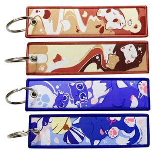 <b>Custom</b> Fabric Keychain <b>Key</b> Tag Accessories Sublimation Printed Keytag Woven Cartoon Keystrap Anime Keychains - Product Image 3